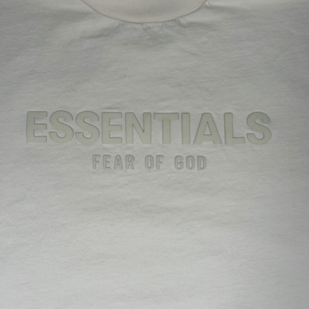Fear of God Essentials T-Shirt Dress Womens XL Cream Tan Logo pockets - Picture 11 of 16